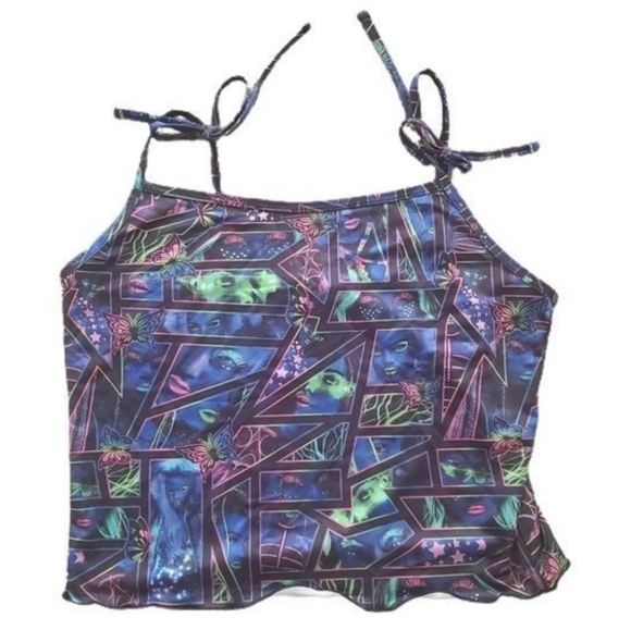 Dolls Kill Tops - Endless Neon Nights soft mesh cami tank